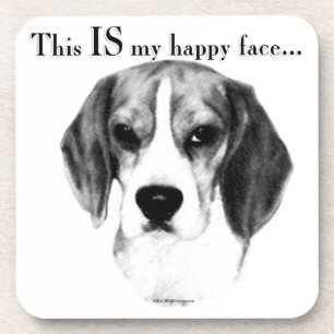 Beagle Happy Face; Happy Beagle; Grumpy Beagle Untersetzer