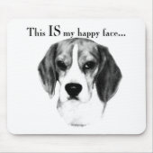 Beagle Happy Face Mousepad (Vorne)