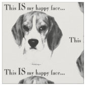 Beagle Happy Face Stoff (Nahaufnahme)