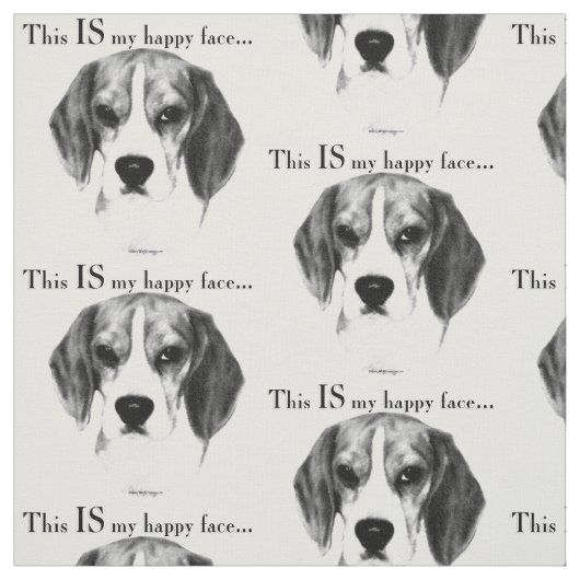 Beagle Happy Face Stoff (Muster)