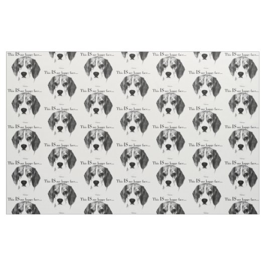 Beagle Happy Face Stoff (Fat Quarter (45,7 x 55,9 cm))