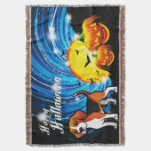 Beagle Happy Halloween Decke (Vorderseite Vertikal)