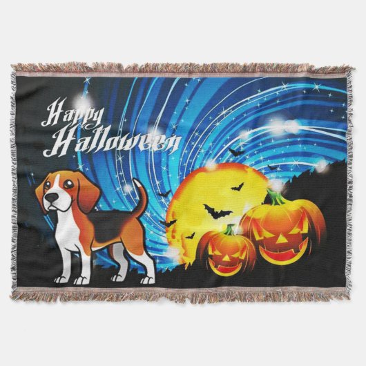 Beagle Happy Halloween Decke (Vorderseite)