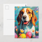 Beagle Happy Oaster Postkarte (Vorne/Hinten)