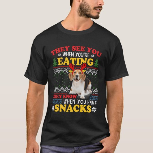 Beagle hässlich sehen sie, dass du isst T-Shirt (Vorderseite)