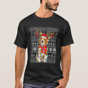 Beagle hässlich Weihnachts-Rentier strahlt sonnig  T-Shirt