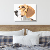 Beagle Head Portrait Leinwanddruck (Insitu (Schlafzimmer))