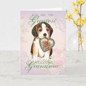 Beagle Heart Oma Karte (Gelbe Blume)