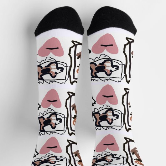 Beagle hearts  socken (Oben)