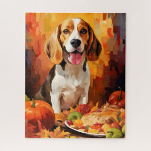 Beagle Herbst Erntedank Puzzle