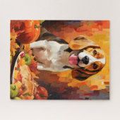 Beagle Herbst Erntedank Puzzle (Horizontal)