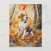 Beagle Herbst - Postkarte (Vorderseite)