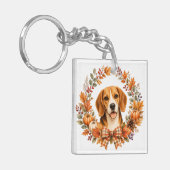 Beagle-Herbstkranz Schlüsselanhänger (Vorderseite links)