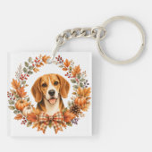 Beagle-Herbstkranz Schlüsselanhänger (Rückseite)
