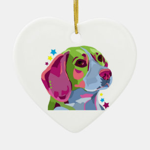 Beagle-Herz-Verzierung Keramik Ornament