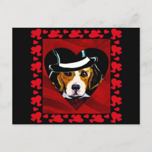 Beagle-Herzen Postkarte