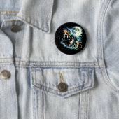 Beagle Heult den Mond – Jagdhund Nacht Button (Beispiel)