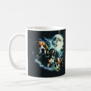 Beagle Heult den Mond – Jagdhund Nacht Kaffeetasse