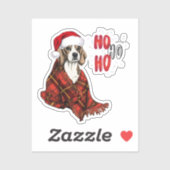 Beagle Ho Ho Ho Transparent Aufkleber (Blatt)