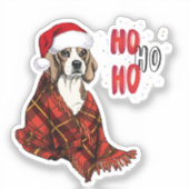 Beagle Ho Ho Ho Transparent Aufkleber (Vorderseite)