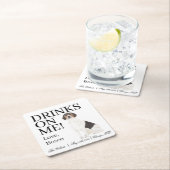 Beagle Hochzeit Rechteckiger Pappuntersetzer (Vor Ort)