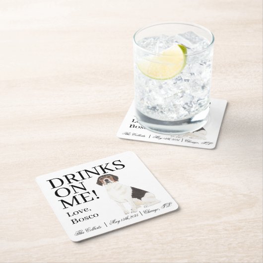 Beagle Hochzeit Rechteckiger Pappuntersetzer (Vor Ort)