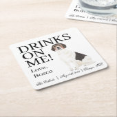 Beagle Hochzeit Rechteckiger Pappuntersetzer (angewinkelt)