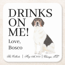Beagle Hochzeit Rechteckiger Pappuntersetzer