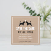 Beagle Hochzeit speichern das Datum Einladung (Stehend Vorderseite)