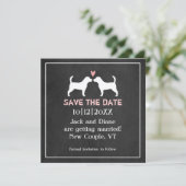 Beagle Hochzeit speichern das Datum Save The Date (Stehend Vorderseite)
