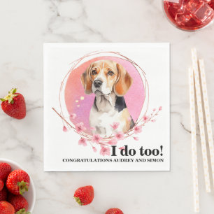 Beagle-Hochzeitsservietten mit Foto Serviette