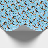 Beagle Hogs Beagle Blue Geschenkpapier (Ecke)