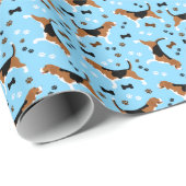 Beagle Hogs Beagle Blue Geschenkpapier (Rolleneckpunkt)