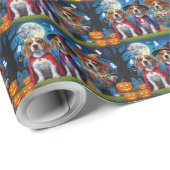 Beagle Hogs Pumpkin Halloween Funny Geschenkpapier (Rolleneckpunkt)