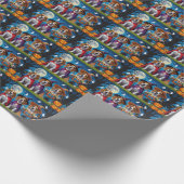 Beagle Hogs Pumpkin Halloween Funny Geschenkpapier (Ecke)