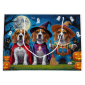 Beagle Hogs Pumpkin Halloween Funny Große Geschenktüte (Vorderseite)