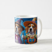 Beagle Hogs Pumpkin Halloween Funny Kaffeetasse (VorderseiteRechts)