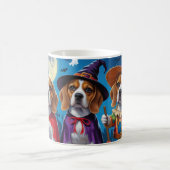 Beagle Hogs Pumpkin Halloween Funny Kaffeetasse (Mittel)