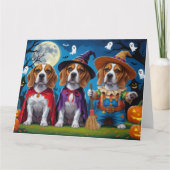Beagle Hogs Pumpkin Halloween Funny Karte (Vorderseite)