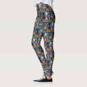 Beagle Hogs Pumpkin Halloween Funny Leggings (Links)