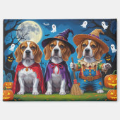 Beagle Hogs Pumpkin Halloween Funny Magnet (Vorderseite)