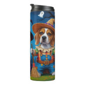 Beagle Hogs Pumpkin Halloween Funny Thermosbecher (Nach rechts gedreht)