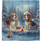 Beagle Holiday Design von Rich AMeN Gill Duschvorhang (Vorderseite)