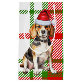 Beagle Holiday Hund und Karierte Weihnachten Kleine Geschenktüte