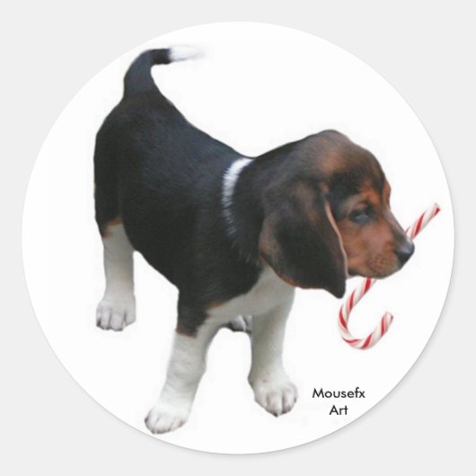 Beagle Holiday Sticker (Vorderseite)