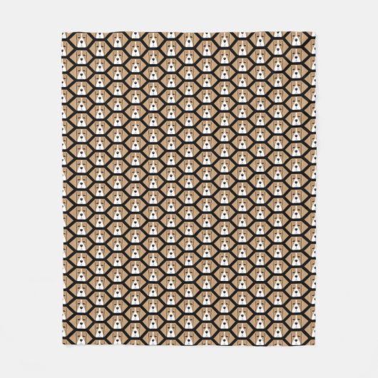 Beagle-Honeycomb-Muster Fleece Blanket (Vorderseite)