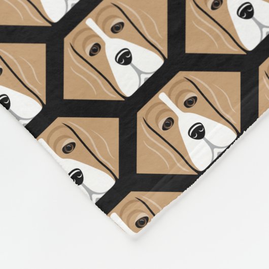 Beagle-Honeycomb-Muster Fleece Blanket (Ecke)