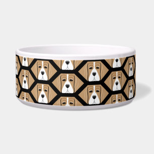 Beagle Honeycomb Pattern Dog Dish Napf