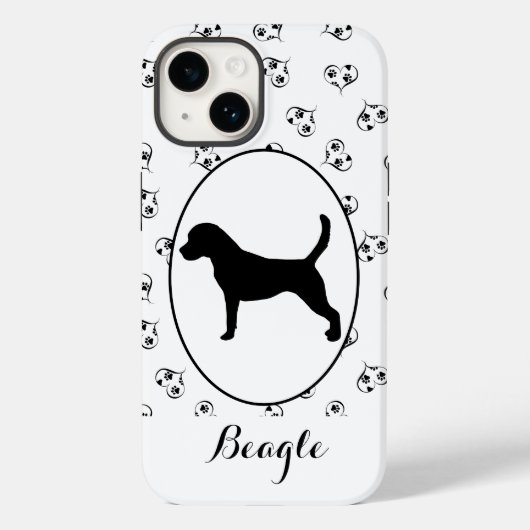 Beagle Hörer und Paw Prints Case-Mate iPhone Hülle (Rückseite)