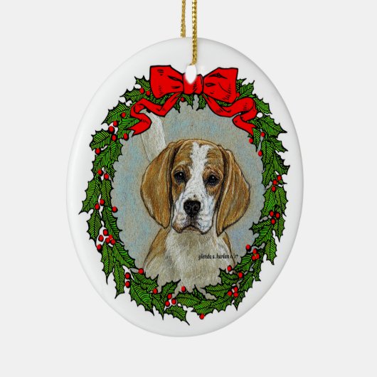 Beagle Hound Art Keramik Ornament (Rechts)